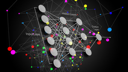 AI(Artificial Intelligence), Artificial General Intelligence (AGI) or deep learning or machine learning concept. 3D illustration.