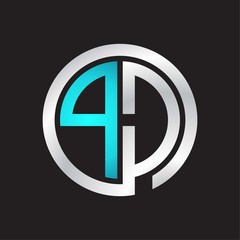 PD Initial logo linked circle monogram