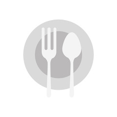 Plate fork and spoon design, Eat food restaurant menu dinner lunch cooking and meal theme Vector illustration