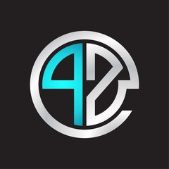 PZ Initial logo linked circle monogram