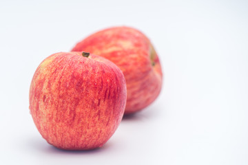 Two GALA APPLE isolated on white background.