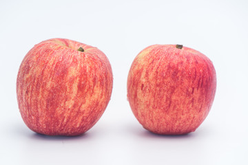 Two GALA APPLE isolated on white background.
