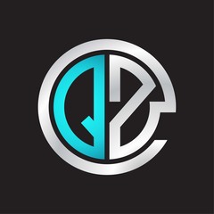QZ Initial logo linked circle monogram