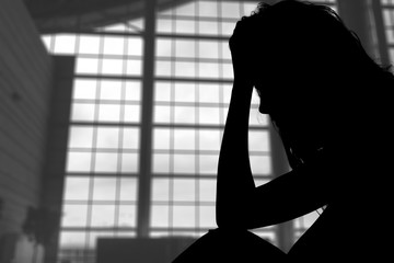 Silhouette of woman.