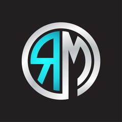 RM Initial logo linked circle monogram