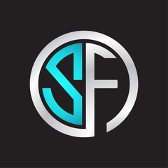 SF Initial logo linked circle monogram