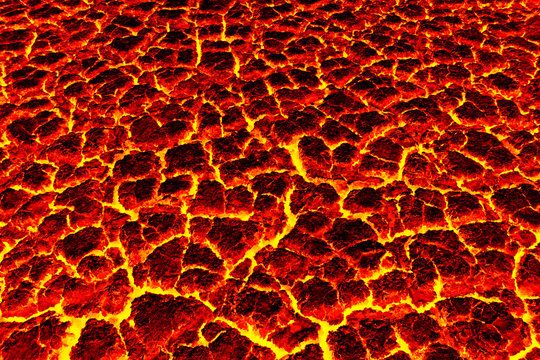 The lava drought in dry ground, Concept lava drought.