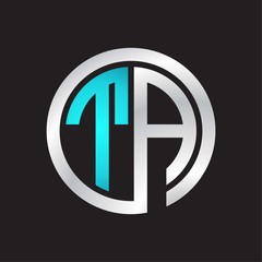 TA Initial logo linked circle monogram