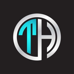 TH Initial logo linked circle monogram