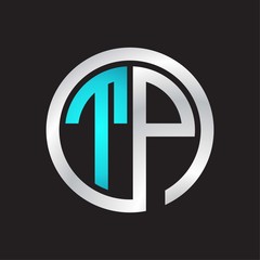 TP Initial logo linked circle monogram
