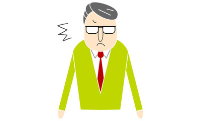 眼鏡をかけた男性　気づく