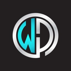 WD Initial logo linked circle monogram
