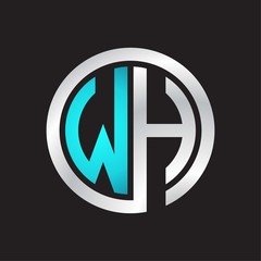 WH Initial logo linked circle monogram