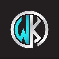 WK Initial logo linked circle monogram