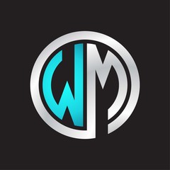 WM Initial logo linked circle monogram