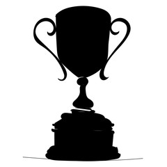  black silhouette winner cup, award