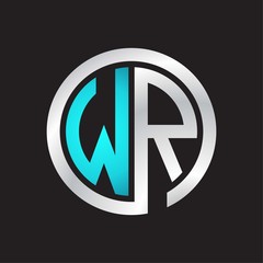 WR Initial logo linked circle monogram
