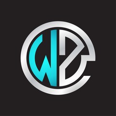 WZ Initial logo linked circle monogram