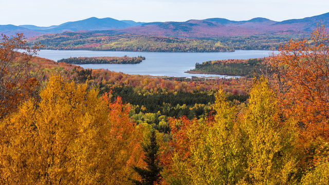 Rangeley Lake in autumn, Franklin County, Maine, USA