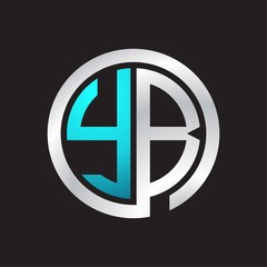 YB Initial logo linked circle monogram