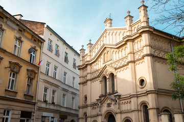 Fototapeta premium Tempel Synagogue Jewish temple at Kazimierz district in Krakow, Poland