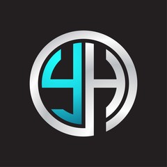 YH Initial logo linked circle monogram