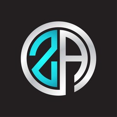 ZA Initial logo linked circle monogram