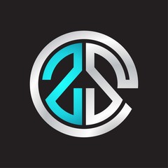 ZS Initial logo linked circle monogram