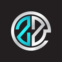 ZZ Initial logo linked circle monogram