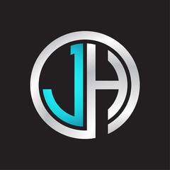 JH Initial logo linked circle monogram