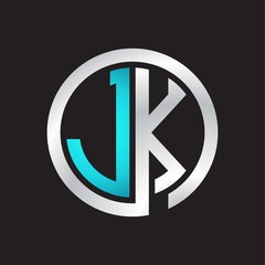 JK Initial logo linked circle monogram