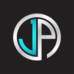JP Initial logo linked circle monogram