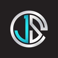 JS Initial logo linked circle monogram