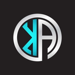 KA Initial logo linked circle monogram