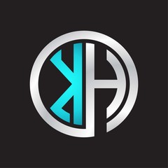 KH Initial logo linked circle monogram