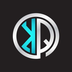 KQ Initial logo linked circle monogram