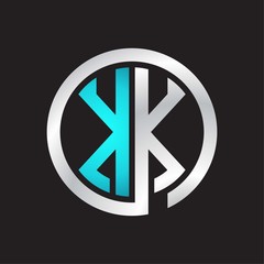 KK Initial logo linked circle monogram