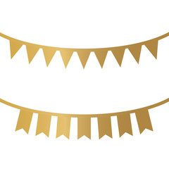 golden bunting flag- vector illustration