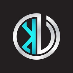 KU Initial logo linked circle monogram