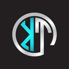 KT Initial logo linked circle monogram