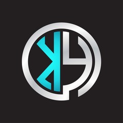 KY Initial logo linked circle monogram