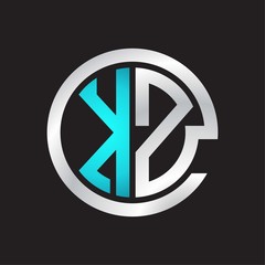 KZ Initial logo linked circle monogram