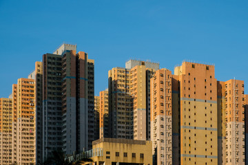huge residential buildings, highrise apartment building block -