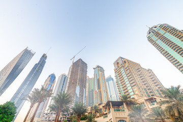 Dubai Marina skyline from the riverfront, UAE