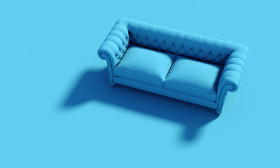 Classic sofa, nobody around. Horizontal image.