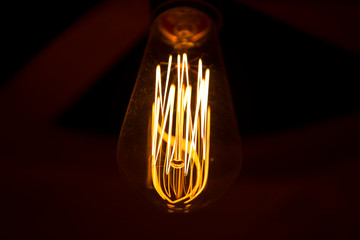 Electric Edison lamp close up