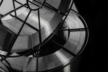 welding wire, stainless steel, on a black background