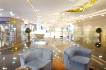 Blurred of store shop which  blur background with bokeh in the mall