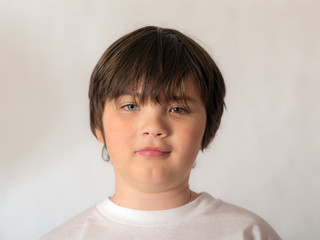 studio portrait of a boy