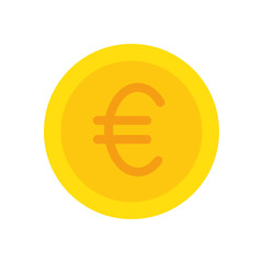 Euro coin of money financial item banking commerce market payment buy currency accounting and invest theme Vector illustration